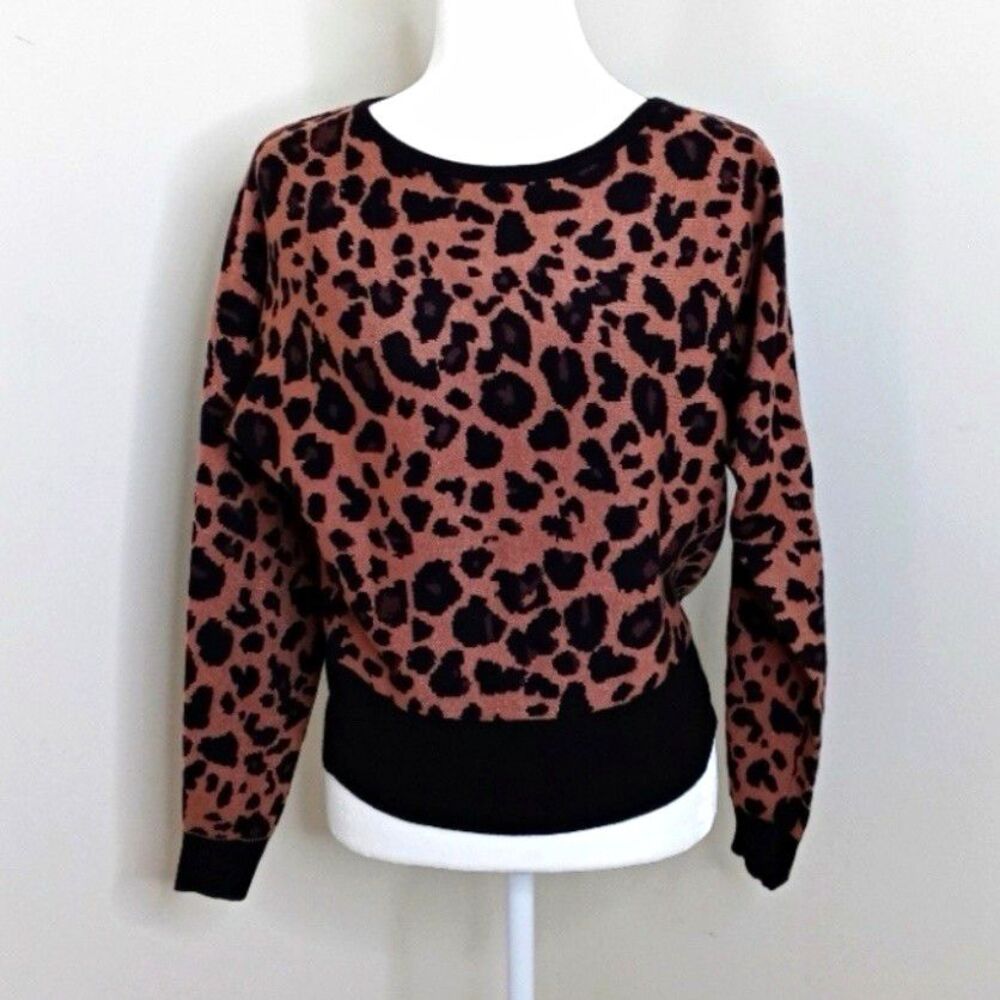 Philosophy Republic Clothing Women’s Crewneck Knit Leopard Pullover Sweater S